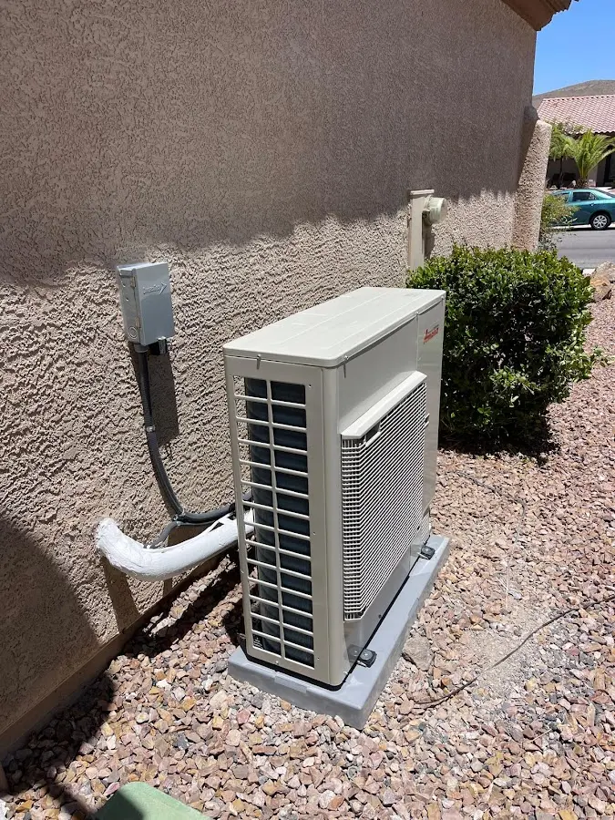 Residential air conditioning condenser unit in Blackfoot